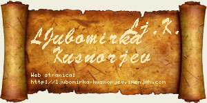 LJubomirka Kušnorjev vizit kartica